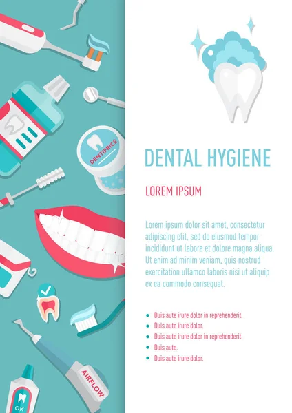 Medyczne zęby higiena infografikę ulotki — Wektor stockowy