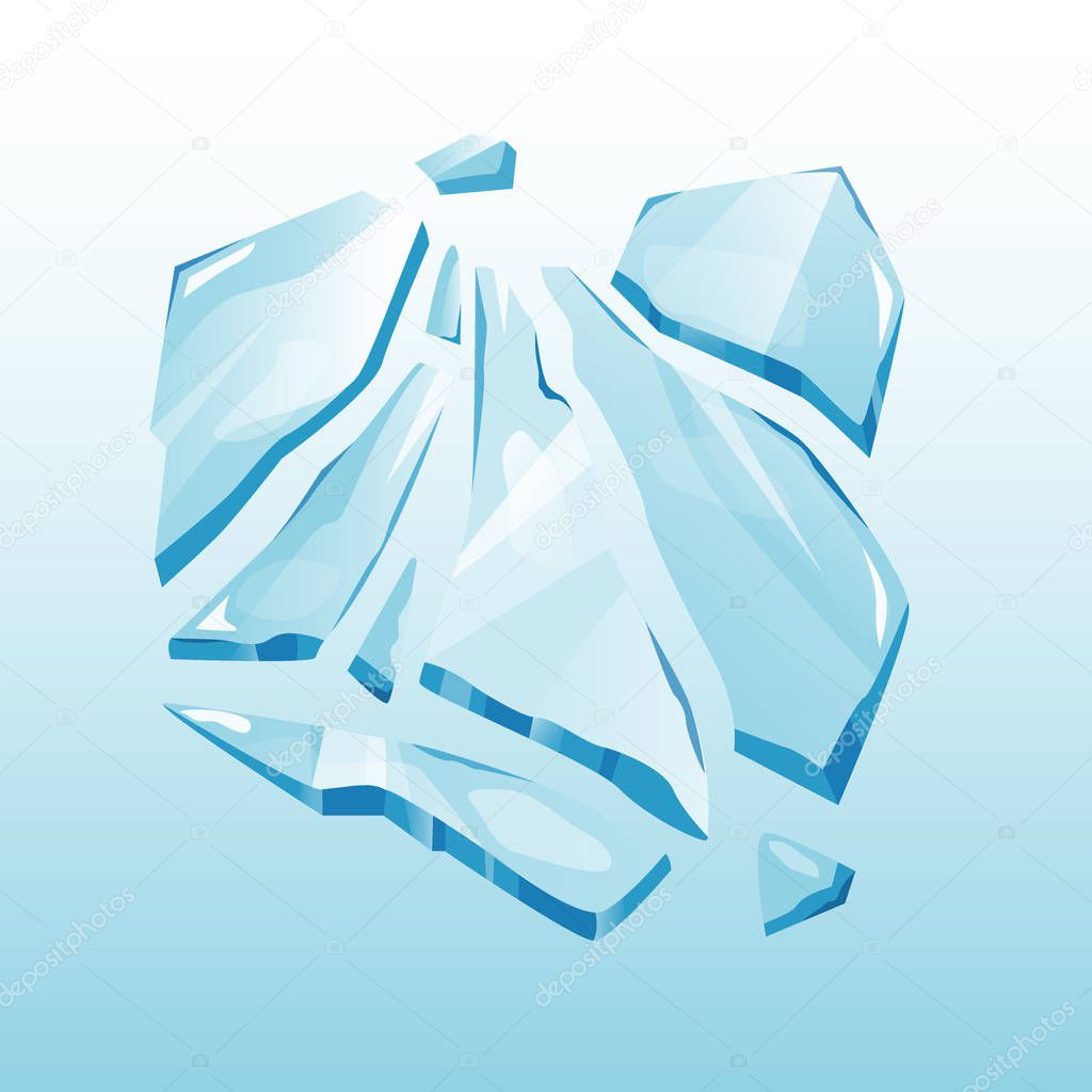 Isolated ice cap snowdrift element vector