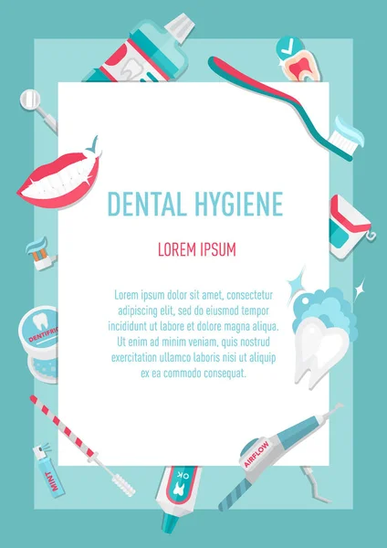 Folleto infográfico de higiene dental médica — Vector de stock