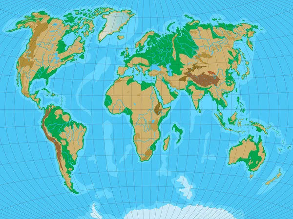 Карта світу з рельєфом — стоковий вектор