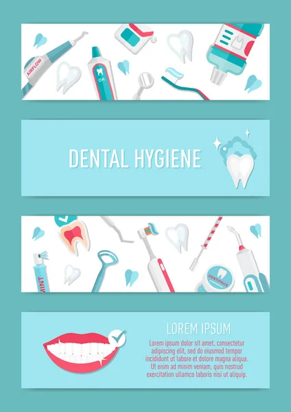 Folleto infográfico de higiene dental médica — Vector de stock