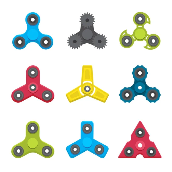 Verschillende gekleurde spinners — Stockvector