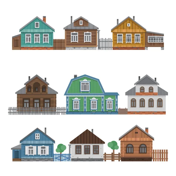 Colección de casas de campo . — Vector de stock