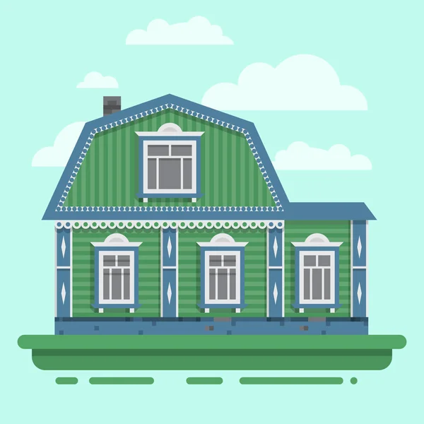 Country green house. — Stock Illustration Country green house. Royalty Free Stock Vectors