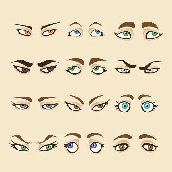 Coleção de olhos de mulher — Vetor de Stock