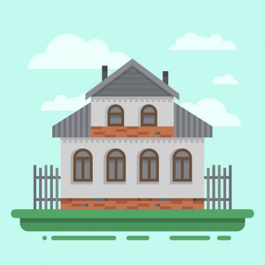 Ülke eski gri ev çit ile