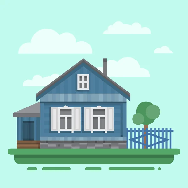 Old russian country house — Stock Illustration Old russian country house Vector Graphics