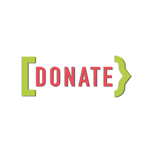 Donare pulsante, Aiuto icona donazione — Vettoriale Stock
