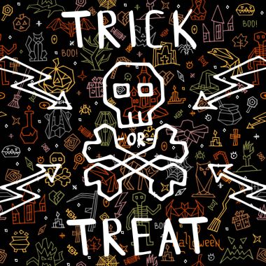 Cadılar Bayramın kutlu olsun tebrik kartı doodle ile