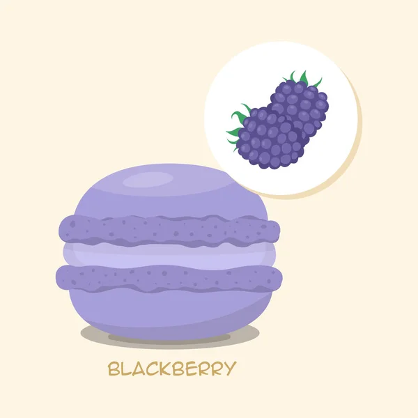 Macarrón con sabor a blackberrie — Archivo Imágenes Vectoriales