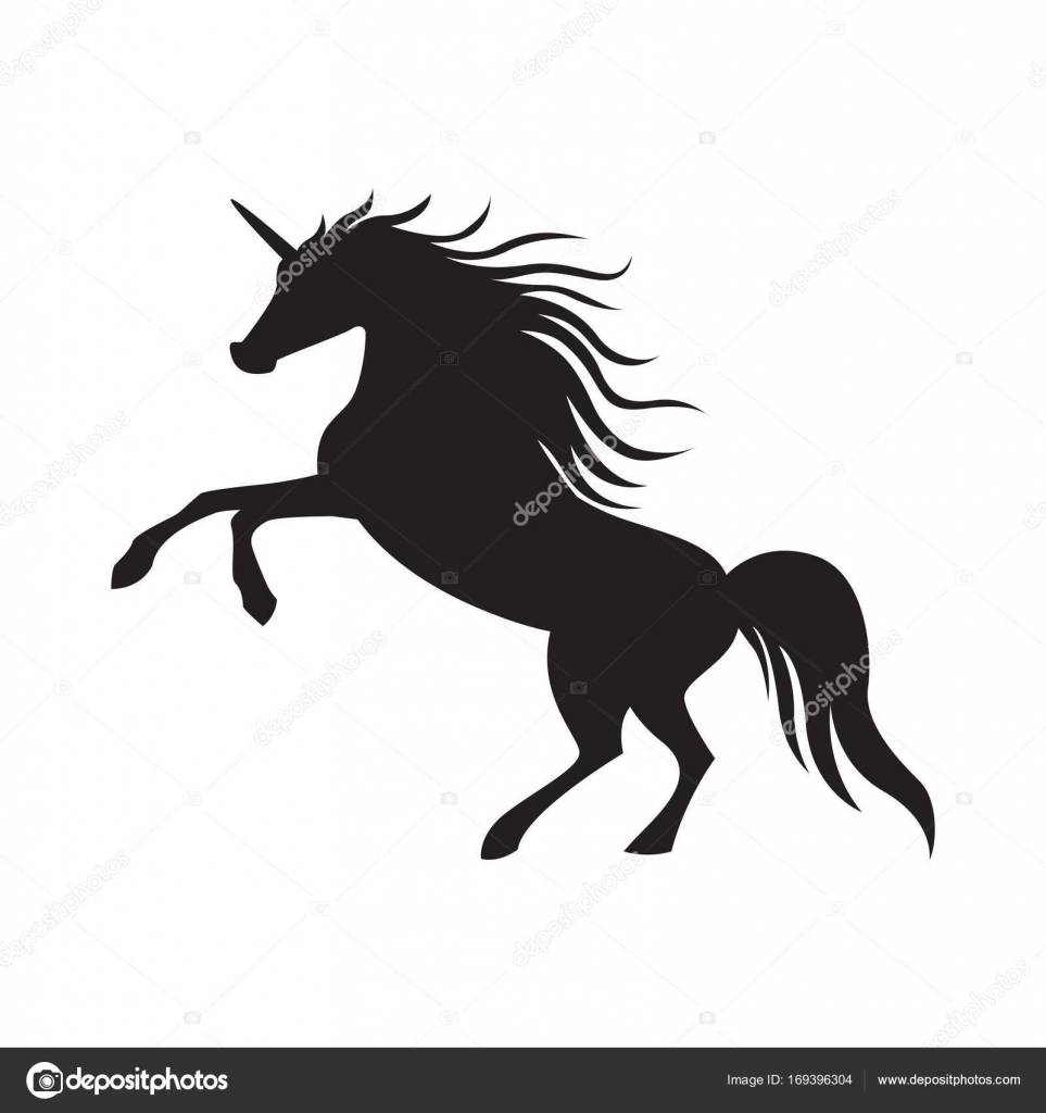 Download Black cute silhouette unicorn — Stock Vector © fantrazy ...