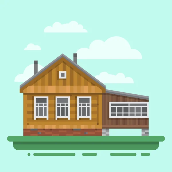 Vieille maison de campagne brawn — Image vectorielle