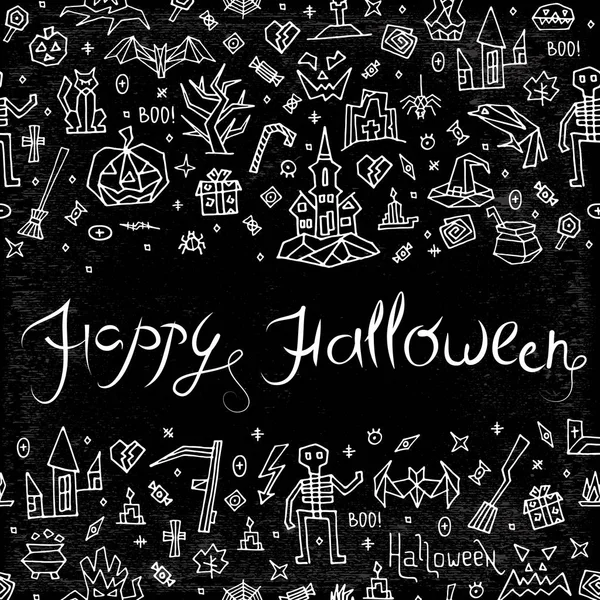 Üdvözlőlap Boldog Halloween betűk — Stock Vector