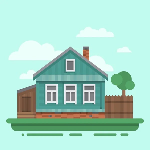 Country old brawn house — Stock Illustration Country old brawn house Stock Illustration