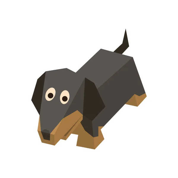 Vektor ras isometrisk grävling-hund — Stock vektor
