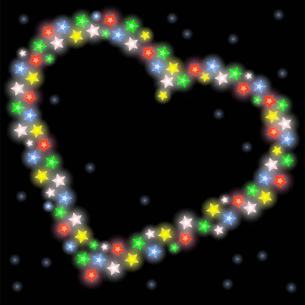 Carte cadeau Saint Valentin avec coeur et lanternes — Image vectorielle
