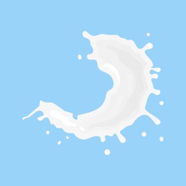 3D vektör süt sıçrama ve dökme