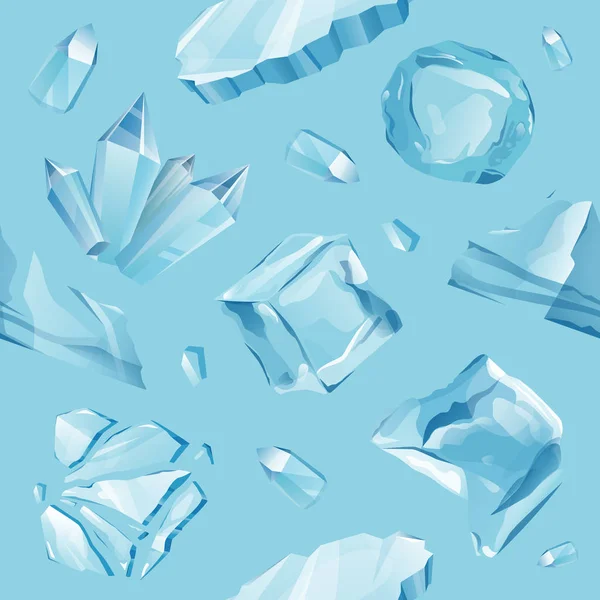 Patrón con elementos de hielo — Vector de stock