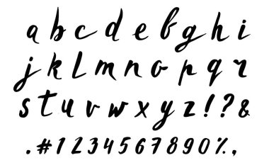 El çizimi fırça alfabesi