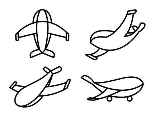 Vector airplane icons — Stock Vector