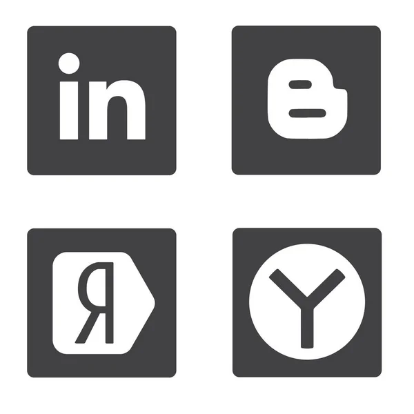 Set of popular social media logos — Stock Vector
