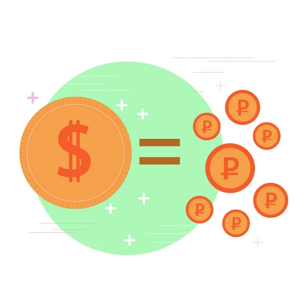 Rouble Icône de taux Dollar — Image vectorielle