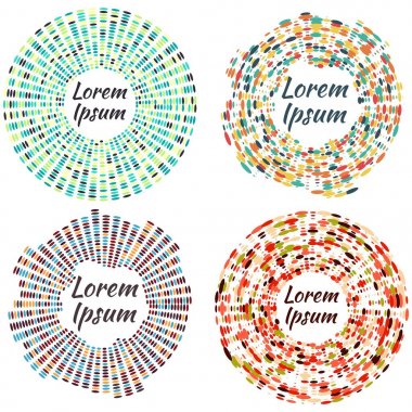 Tasarımınız için soyut yuvarlak çerçeve kümesi. Daire logo vektör