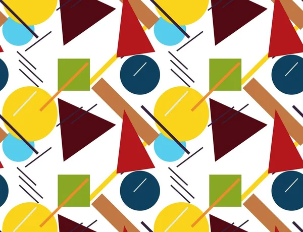 Beyaz arka plan üzerinde renkli soyut geometrik formlar. 