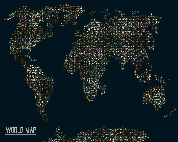Mapa mundial punteado. Ilustración del vector de color . — Vector de stock