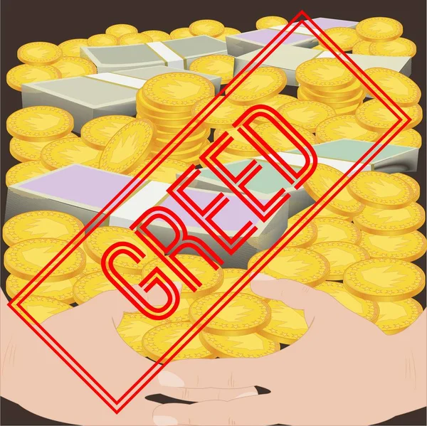 Açgözlülük. Yedi ölümcül günah. İncil. Vektör çizim