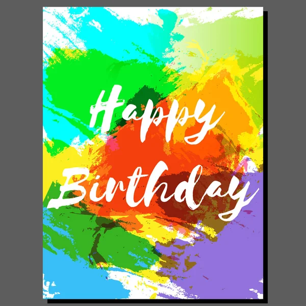 Tarjeta de felicitación. Feliz cumpleaños. Fondo acuarela. Vector il — Vector de stock