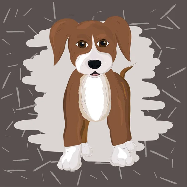 Cute puppy. Basenji dog. Vector illustration. Symbol of 2018. Co — Stock Vector