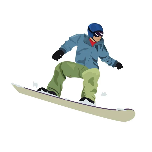 Téli sport. Snowboarder. Vektoros illusztráció — Stock Vector