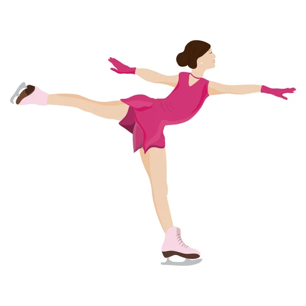 Deporte de invierno. Patinaje artístico. Ilustración vectorial — Vector de stock