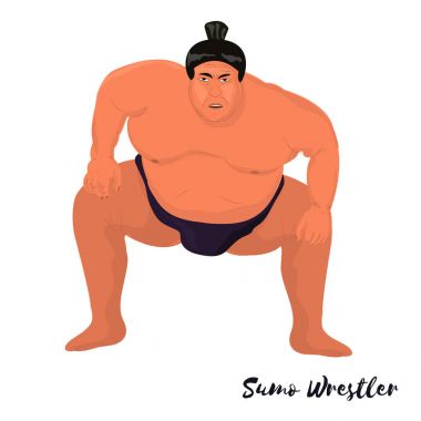 Sumo güreşçisi. Spor. Vektör çizim 