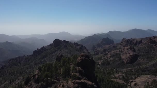 Veduta Aerea Della Famosa Grande Roccia Roque Nublo Gran Canaria Video Stock Royalty Free