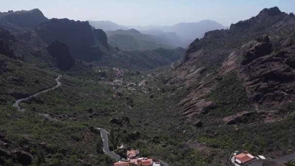 Panoramautsikt Över Roque Nublo Symbolisk Plats Gran Canaria Spanien Europa — Stockvideo