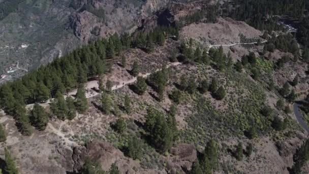 Vue Aérienne Panoramique Roque Nublo Lieu Emblématique Île Gran Canaria — Video