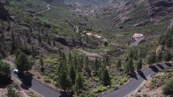 Vista Aérea Panorâmica Roque Nublo Lugar Emblemático Ilha Gran Canaria — Vídeo de Stock
