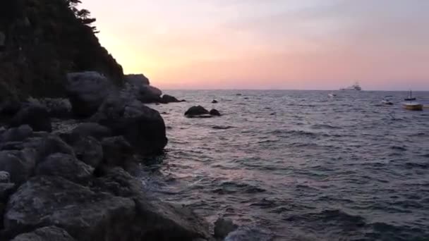 Ηλιοβασίλεμα Στο Νησί Κάπρι Ιταλία Βίντεο Αρχείου