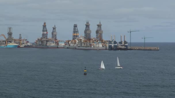 海上石油生产平台4K — 图库视频影像