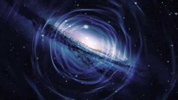 Túnel espacial con galaxia - 02 — Vídeo de stock