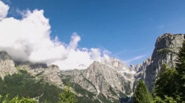 Clouds passing above mountains. It can be useful for intros, presentations, title reveals and much more. It will work great for a nature related videos, TV shows about the travel or vacations or any other video requiring a nice shot of clouds