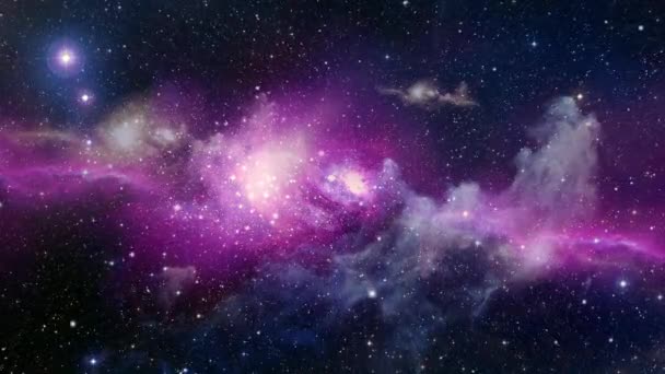 Stock Video Shows Pov Cruising Purple Constellation Belt Passing Space — Stockvideo