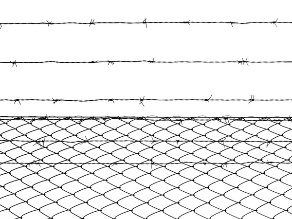 Barbed wire fence under the sun background — Stock Photo, Image