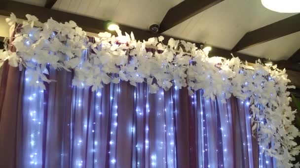 Decoração Arco Uma Cerimônia Casamento — Vídeo de Stock