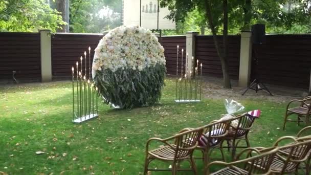 Арочный Декор Свадебной Церемонии — стоковое видео
