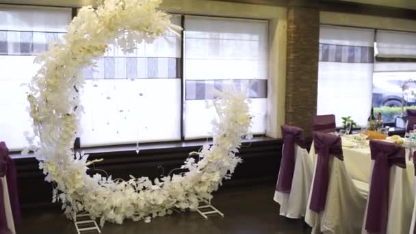 Decoración Arco Para Una Ceremonia Boda — Vídeo de stock