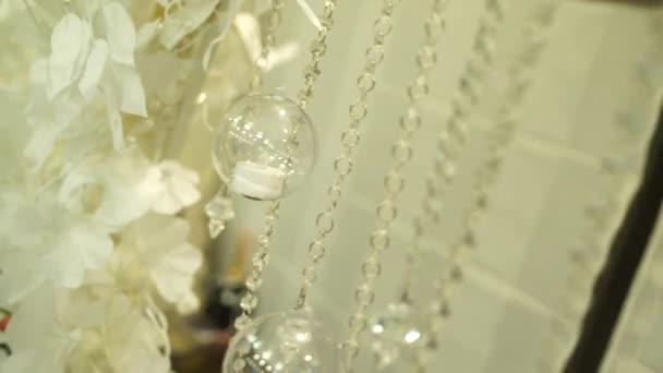 結婚式のためのアーチ装飾クローズアップ — ストック動画