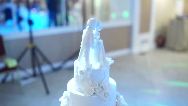 Wedding Cake Newlywed Figure — Stock Video